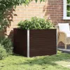 vidaXL Letto rialzato marrone 100 x 100 x 77 cm Acciaio Anteprima dell’immagine prodotto 12