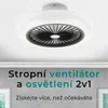 A ceiling fan with integrated light is shown attached to a white ceiling. Náhled obrázku produktu