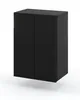 A black cabinet with two doors is shown against a white background. Voir les images du produit