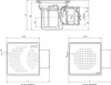 Technical drawing with dimensions of a drainage system component. Náhled obrázku produktu