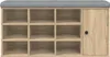 A shoe bench with multiple compartments and a single door on the right side, placed against a white background. Anteprima dell’immagine prodotto