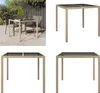 vidaXL Gartentisch 90x90x75 cm Gehärtetes Glas Poly Rattan Produktbild-Vorschau 1