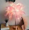 Feder-Tischlampe, Feder-Lampenschirm, LED-Nachtlampe, Produktbild-Vorschau 2