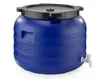 A blue plastic barrel with a black lid and a white tap is shown against a white background. Náhled obrázku produktu
