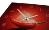 Wanduhr aus Glas 30x30cm Uhr als Glasbild Küche Chili Produktbild-Vorschau 3