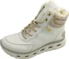 A single white Rieker women's boot is shown against a white background. Voir les images du produit