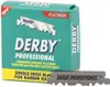 A box of Derby Professional Platinum single edge razor blades, with one blade shown in the foreground. Podgląd zdjęcia produktu