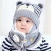 Winter Babymützen, Kleinkind Winter Warm Schal Mütze Produktbild-Vorschau 1