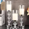 Lot de 3 bougeoirs argentés de 40,5 cm – Bougeoirs en verre Voir les images du produit 4