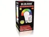 A product box for an LED lamp, showing the lamp and its remote control. Produktbild-Vorschau