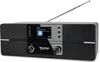 A black TechniSat DIGITRADIO 371 CD BT DAB+/UKW Radio Kompaktanlage mit Bluetooth is shown against a white background. Produktbild-Vorschau
