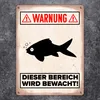 Warnung Bereich wird bewacht Metallschild XL in 21x28 cm Produktbild-Vorschau 2