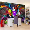 Vlies Fototapete - Graffiti: Colourful attack 200x140 cm Produktbild-Vorschau 2