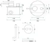 Technical drawings and dimensions of a bathroom faucet. Podgląd zdjęcia produktu