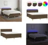 vidaXL Boxspringbett mit Matratze & LED Dunkelbraun 140x190 Produktbild-Vorschau 1
