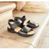 Rieker Damen Echtleder Sandale schwarz, Damen:39 EU Produktbild-Vorschau 34