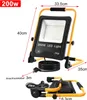 A product image showing a portable LED work light with dimensions and cable length indicated. Voir les images du produit
