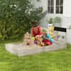 Outsunny Sandkasten 154 x 80 x 60 cm Sandkiste aus Holz für Produktbild-Vorschau 2