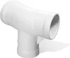 A white PVC pipe fitting, specifically a T-junction, is shown against a white background. Náhled obrázku produktu