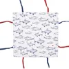 Clayre & Eef Panier à pain 35x35x8 cm Blanc Bleu Coton Voir les images du produit 3