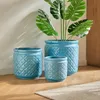 okwish 3er-Set Keramik-Blumentöpfe,geometrisches Produktbild-Vorschau 1