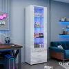 Sweiko Weiße Hochglanzvitrine, Vitrine Glasvitrine , Produktbild-Vorschau 4