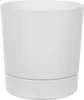 A white plant pot with a saucer. Produktbild-Vorschau