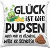 Trendation - Glück Ist Wie Pupsen Deko-Kissen mit Füllung Produktbild-Vorschau 1