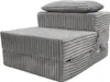 A gray, corduroy pet step or bed with a pillow on top. Voir les images du produit