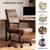 A collage showing an office chair in a home office setting and smaller circular images depicting the chair in different room settings like a living room, bedroom, and office. Náhľad obrázku produktu