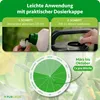 Instructions for using a plant fertilizer with a measuring cap and a monthly application schedule. Produktbild-Vorschau