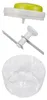 A disassembled food chopper with a clear plastic bowl, a blade assembly, and a lid with a green top. Produktbild-Vorschau