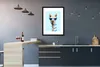 MuchoWow® Gerahmtes Poster Lama - Sonnenbrille - Blau - Produktbild-Vorschau 5