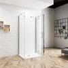 85x70cm 195cm 6mm ESG Falttür Glastür U-Form Duschkabine Produktbild-Vorschau 1