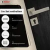 A product image showing a door handle set and its included components, with text detailing the contents. Produktbild-Vorschau
