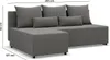 A grey sectional sofa with dimensions indicated by lines and numbers. Produktbild-Vorschau