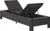 vidaXL Lehátko s vankúšom Black Poly Rattan Náhľad obrázku produktu 4