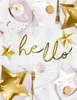 Girlande Bannière Hello Baby 18x70cm or Voir les images du produit 13