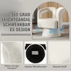 A collage of images showcasing a beige armchair, its features, and materials. Anteprima dell’immagine prodotto