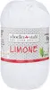 A ball of white yarn with a label. Produktbild-Vorschau