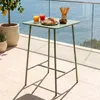 Quadratischer Bartisch aus Stahl in 70 x 70 x 105 cm Grüner Produktbild-Vorschau 1