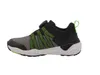 A side view of a single black and gray sneaker with neon green accents. Produktbild-Vorschau