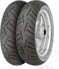 Two motorcycle tires are shown, one with a silver rim attached. Podgląd zdjęcia produktu