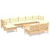 vidaXL 10-tlg. Garten-Lounge-Set mit Creme Kissen Produktbild-Vorschau 11
