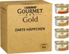 A cardboard box of Purina Gourmet Gold cat food cans, with several cans shown to the right. Produktbild-Vorschau