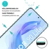 A close-up view of a smartphone screen protector being applied to a Honor 90 Lite phone. Produktbild-Vorschau