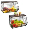 2 Stöckig Obstkorb Hängend,Etagere Obstkorb,Wand Stapelbar Produktbild-Vorschau 3