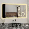 Badspiegel mit Bluetooth 100×60cm Uhr Schminkspiegel Produktbild-Vorschau 2