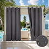 Outdoor curtains on a patio with a pool and furniture. Produktbild-Vorschau