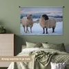MuchoWow® Wandteppich Wandbehang Schaf - Schnee - Berg Produktbild-Vorschau 4